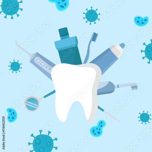 Oral hygiene protect teeth from virus and bacteria toothbrush electric toothpaste irrigator mouthwash