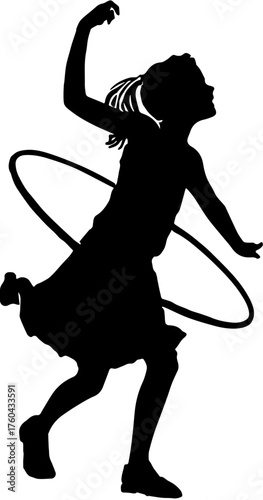 woman playing hula hoop