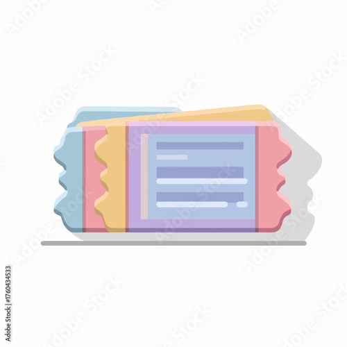 Minimalist Ticket Vector Icon Flat Design