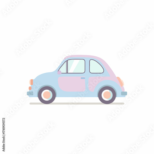 Minimalist Car Icon in Flat Style