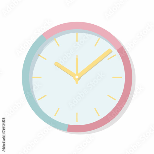 Sleek UI Clock in Minimalist Vector Style