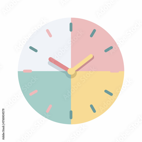 Minimalist UI-Style Clock Icon Design