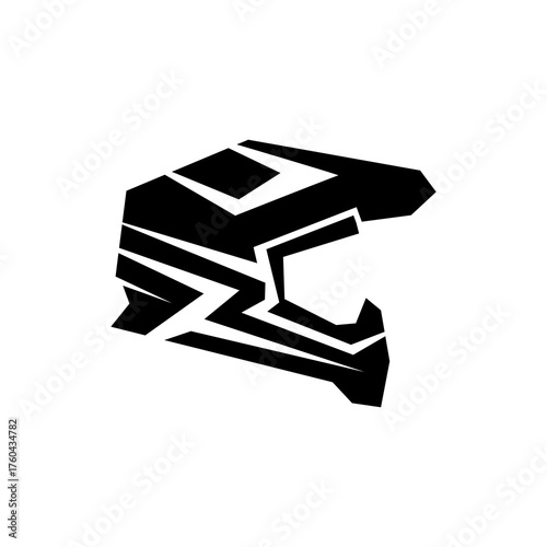 Supermoto Motocross helmet logo design template emblem badge.