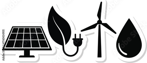 Renewable Energy and Ecology Icons