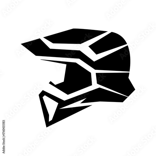 Supermoto Motocross helmet logo design template emblem badge.