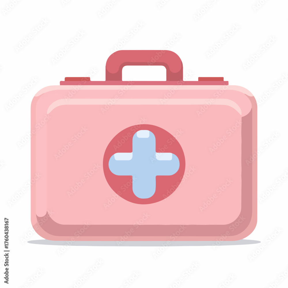 Fototapeta premium Minimal first aid kit flat vector icon