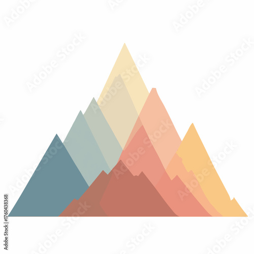 Vintage Mountain Icon in Minimalist Style