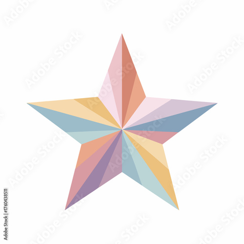 Minimalist Vintage Star Icon in Flat Design