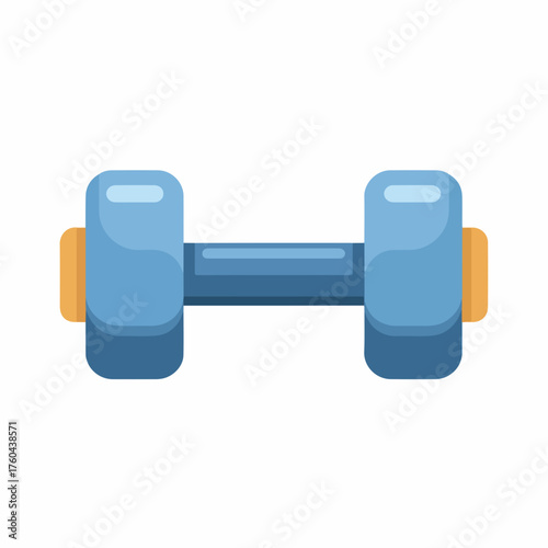 Minimalistic Dumbbell Icon in Flat Design
