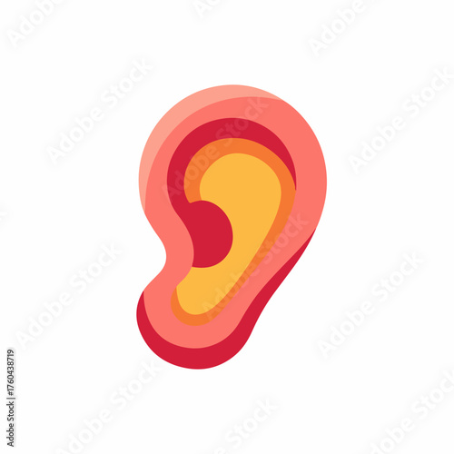 Colorful Ear Object Vector Icon Design