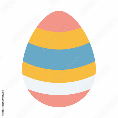 Easter Egg Icon in Bold Flat Style