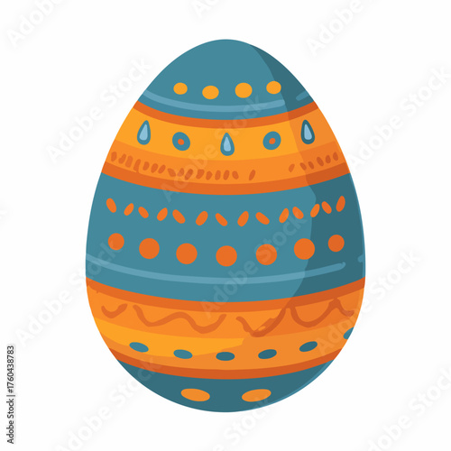 Easter Egg Icon in Bold Flat Style