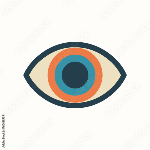 Sleek eye icon in flat style