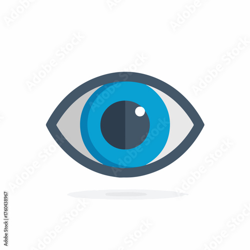 Sleek Eye Icon Minimalistic Flat Object