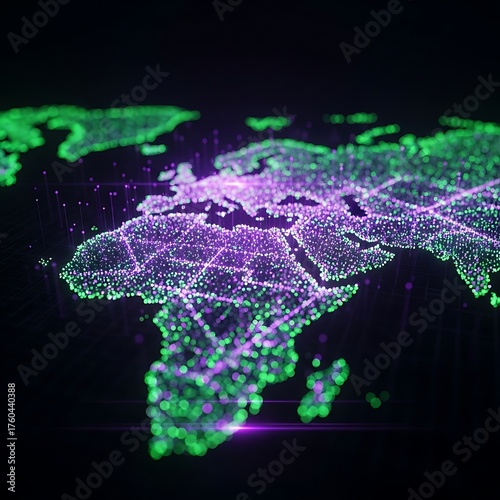 Global Network Visualization - Connecting Continents with Digital Data.