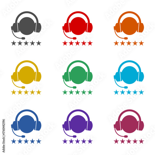 Customer Care Service and Support  icon isolated on white background. Set icons colorful