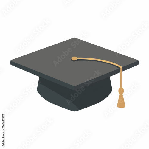 Minimal Graduation Cap Flat Vector Design