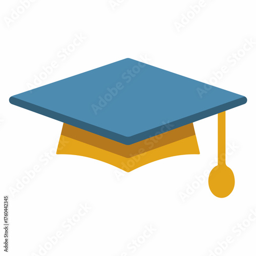 Modern Graduation Cap Flat Vector Icon