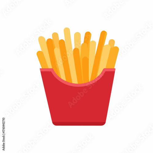 Crispy French Fries Icon in Flat Style
