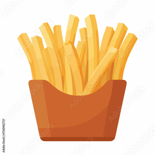 Crispy french fries flat vector icon