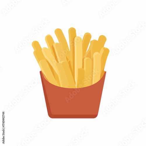 Crispy French Fries Icon in Flat Style