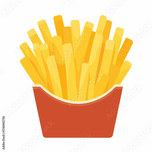 Crispy French Fries Flat Vector Icon