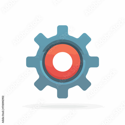 Minimal Gear Icon in Flat Style
