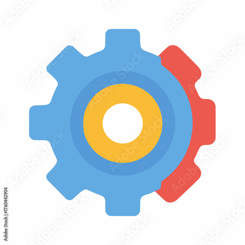 Minimalist Gear Symbol in Vector Format