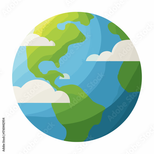 Smooth globe icon in flat vector