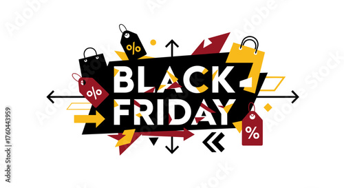 Abstract Black Friday sale promotional graphic banner illustration