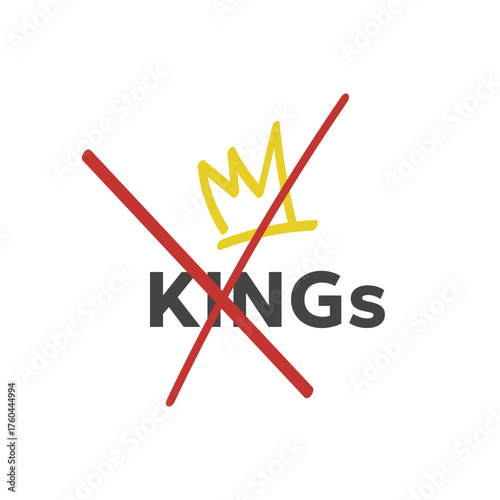 No Kings Protest Symbol. Vector illustration