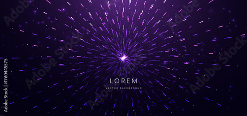 Futuristic purple diagonal lines glowing speed movement on dark background.