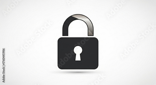 A sleek black padlock, symbolizing security, privacy, and protection against unauthorized access and data breaches
