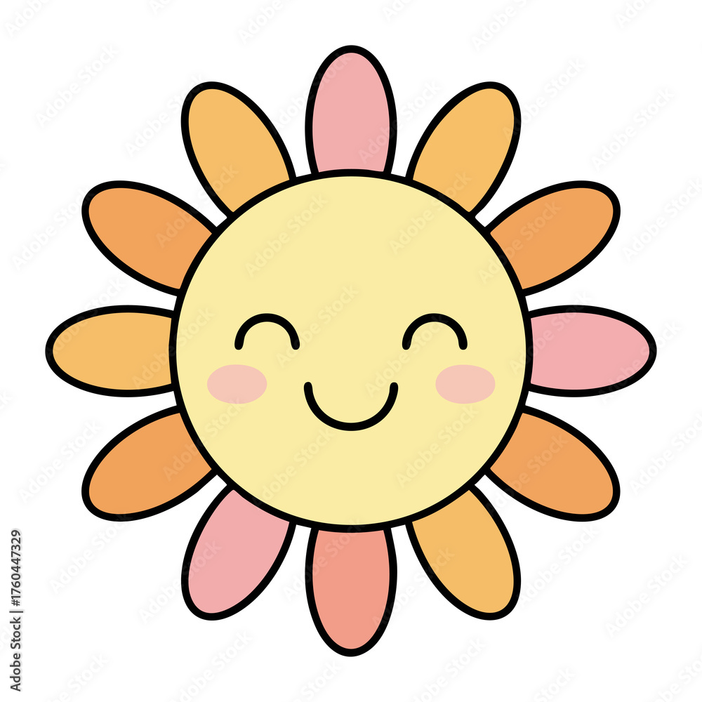 Fototapeta premium Cute Smiling Sun Clipart