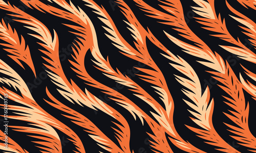 Wild tiger skin vectand illustration featuring striped animal fur texture, suitable fand creative wallpapers, textile prints, and decandative tiles.