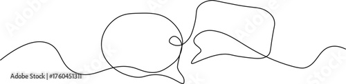 Two speech bubble continuous one line art