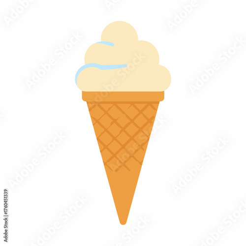 Minimalist Ice Cream Cone Vector Icon