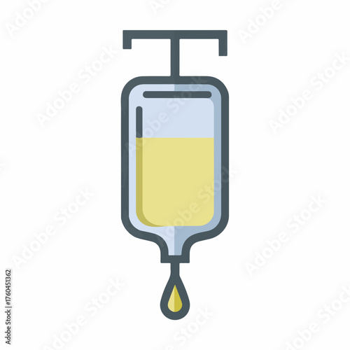 Minimalist IV Drip Icon in Flat Style