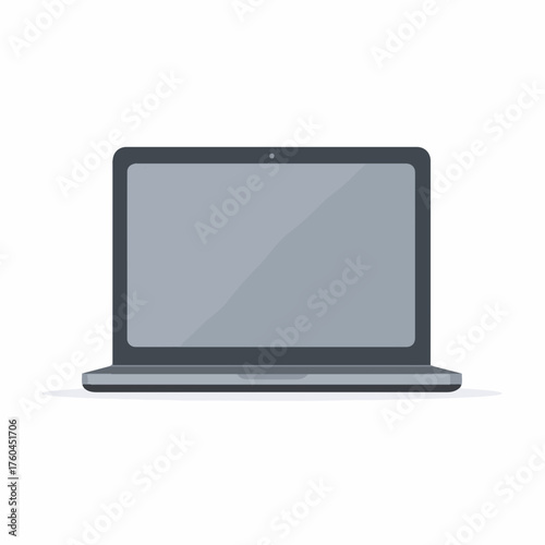 Sleek Laptop Icon in Flat Design