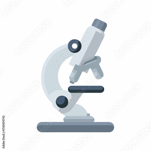 Elegant Microscope Icon in Flat Design