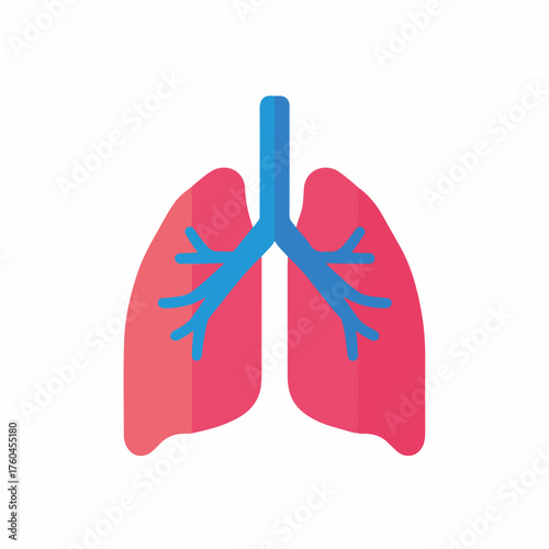 Minimalistic Lung Icon in Flat Style