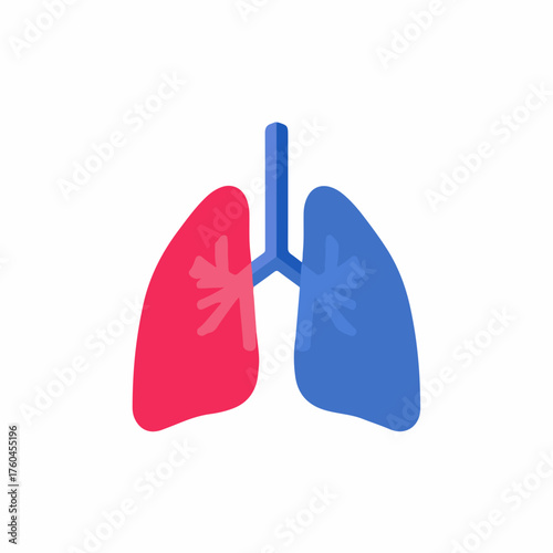 Minimalistic Lung Icon in Flat Style