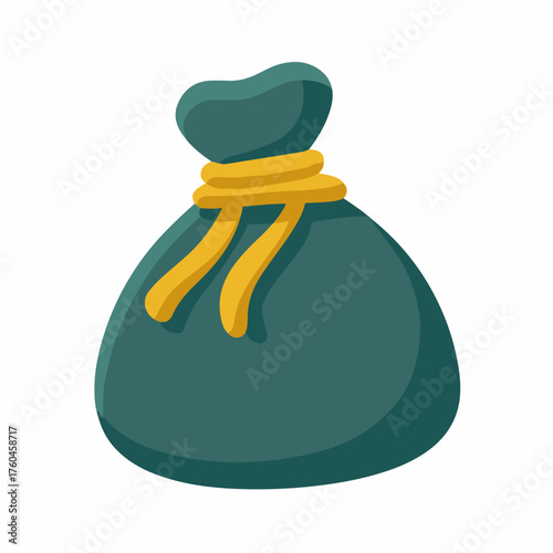 Bold Money Bag Icon in Flat Style