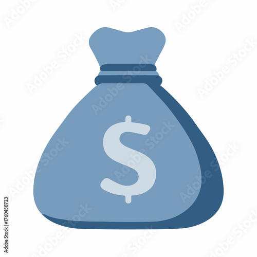 Sharp Money Bag Icon in Flat Design