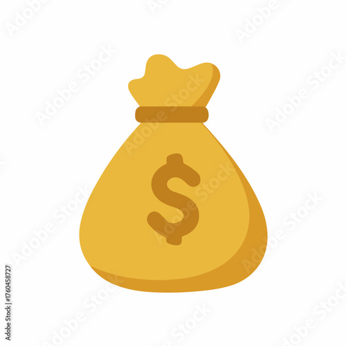 Bold Money Bag Icon Flat Style