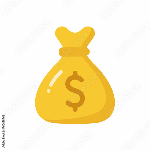 Bold Money Bag Vector Icon Design