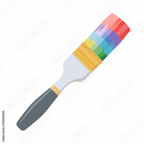 Vibrant Paintbrush Flat Vector Icon Design