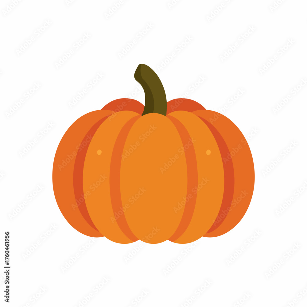 Obraz premium Minimalist Pumpkin Flat Vector Icon