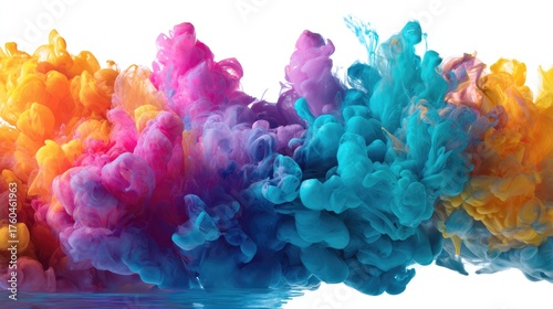 Colorful swirls of vibrant smoke in hues of pink, blue, and orange