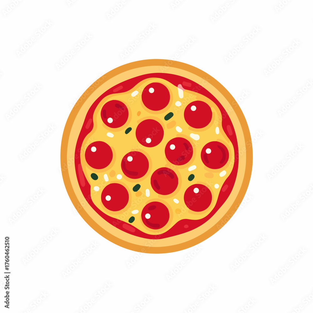 Fototapeta premium Pizza object flat vector icon design